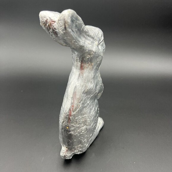 VTG Foil Wrapped Faux Chocolate Easter Bunny Rabbit Silver Decor 11in READ - Picture 7 of 16